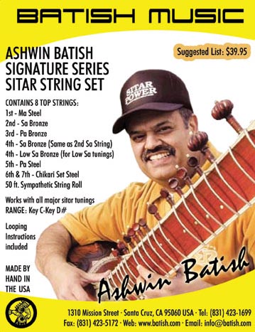 Ashwin Batish Signature Series Sitar Strings Set Image. Copyright 2003 Ashwin Batish.